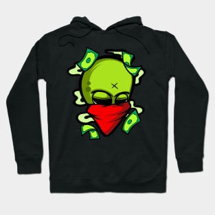 alien with money cartoon Hoodie